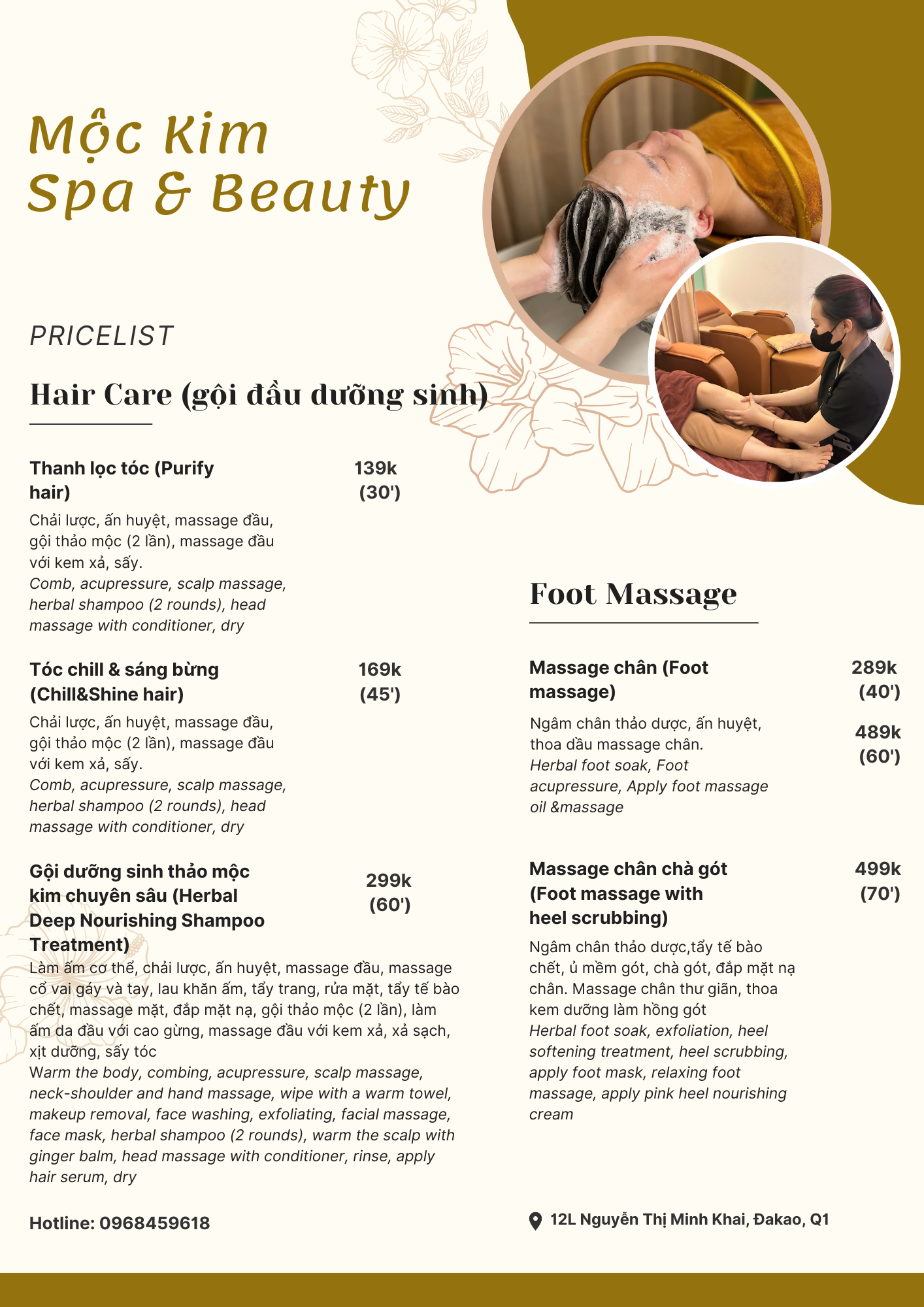 Price list for hair care shampoo